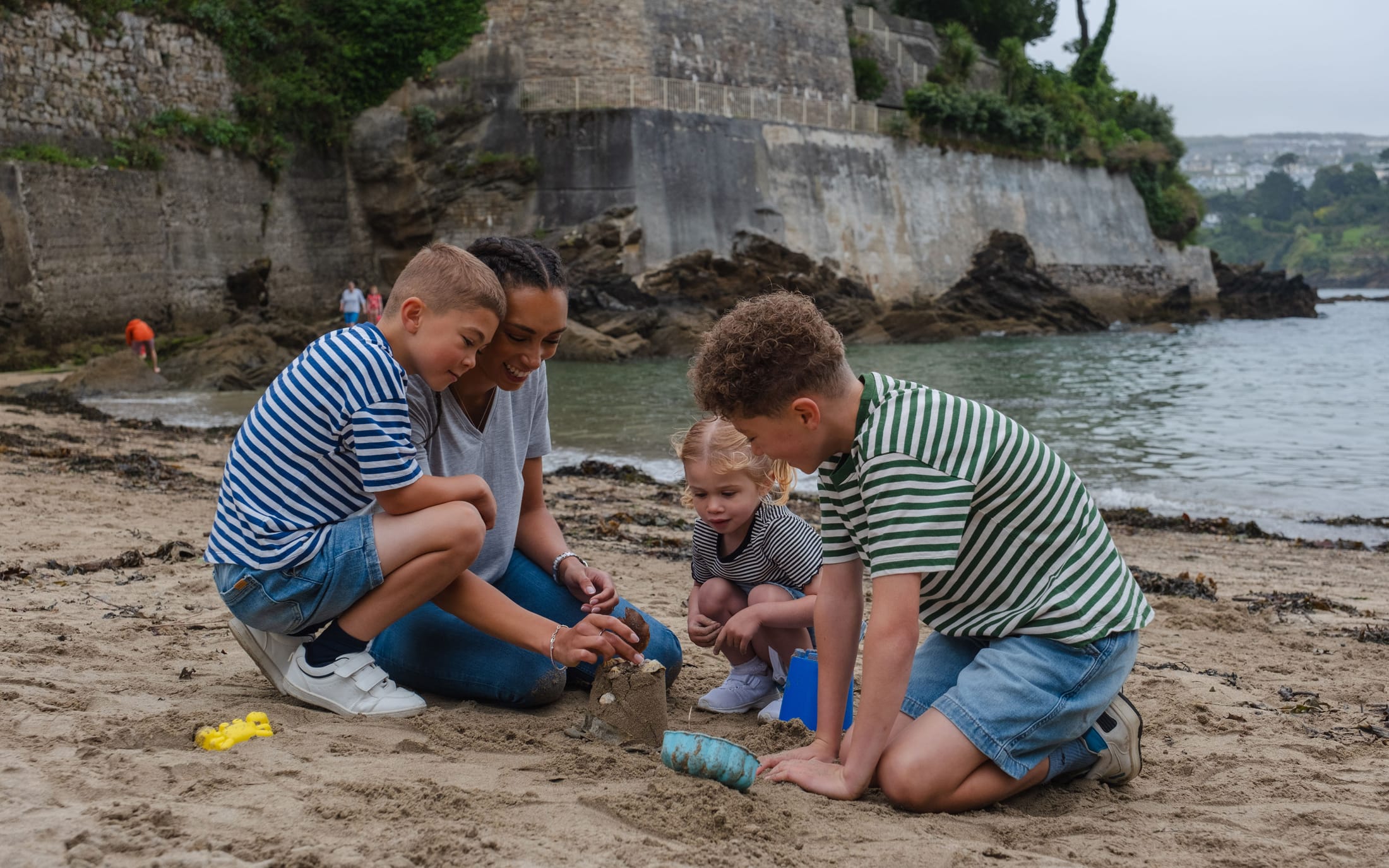 Fowey Hall family at Readymoney Cove